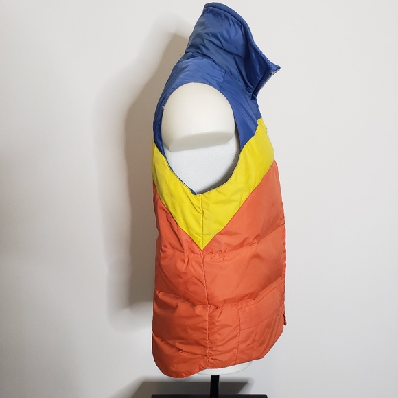 Vintage 80's Montgomery Ward Duck Down Reversible Multicolor Vest Size Medium - Picture 8 of 14